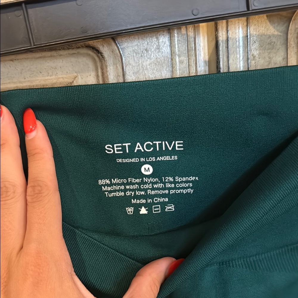 Set Active Forest Green Full-Length Leggings - image 2